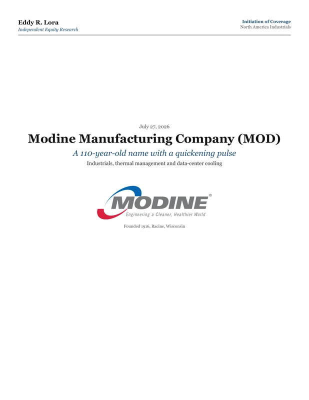 The cover of the Modine note, July 27, 2026.